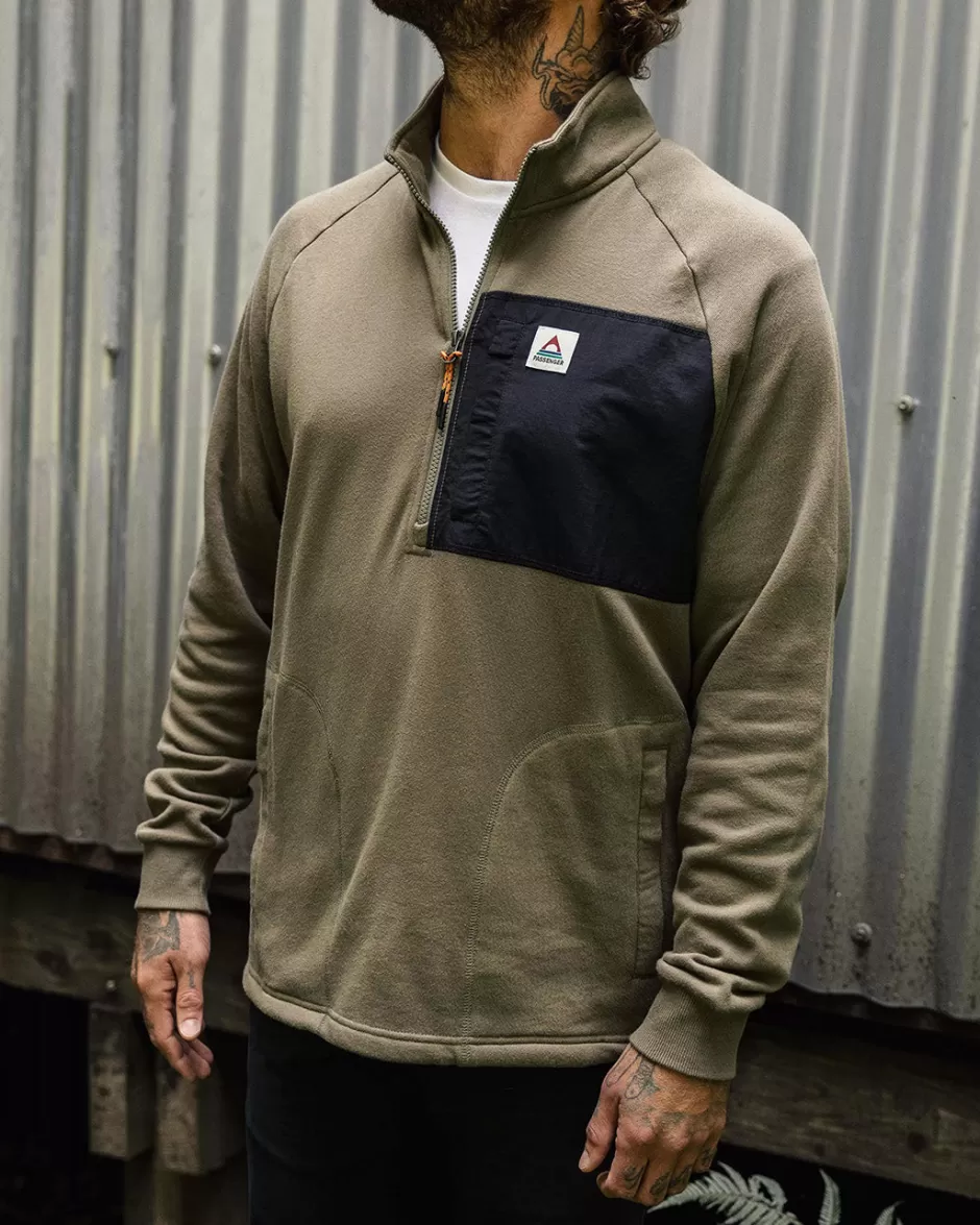 Passenger Hoodies & Sweatshirts | Men's Outlet | Offgrid 1/4 Zip Recycled Cotton Sweatshirt