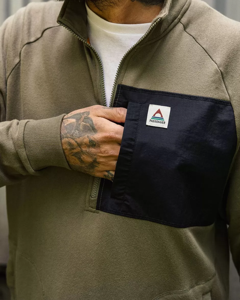 Passenger Hoodies & Sweatshirts | Men's Outlet | Offgrid 1/4 Zip Recycled Cotton Sweatshirt
